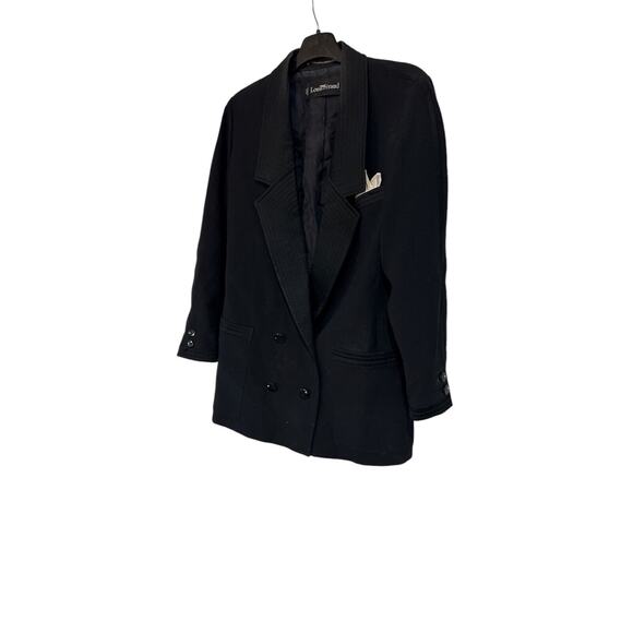 Vintage WOMENS Louis Féraud Tuxedo WOOL Blazer SZ 10 - Picture 5 of 5